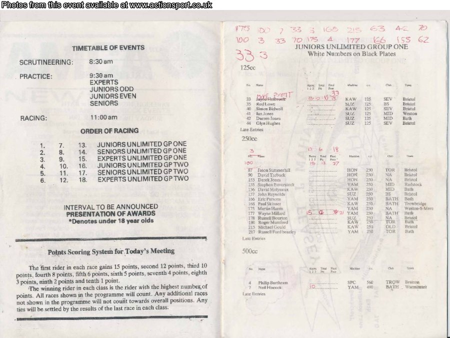 Event programme page