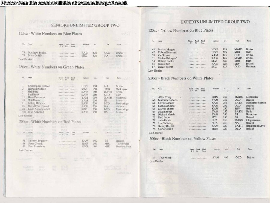 Event programme page