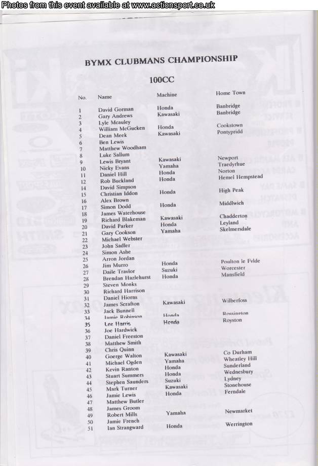Event programme page