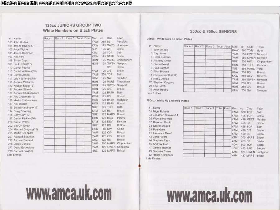 Event programme page