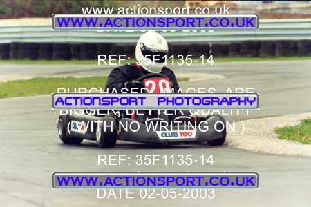 Photo: 35F1135-14 ActionSport Photography 02/05/2003 Club 100 Kart Enduro - Clay Pigeon Raceway _1_AllDrivers #20