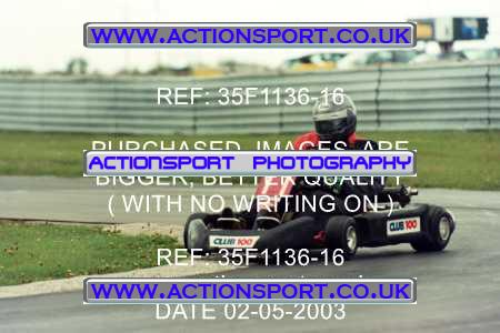 Photo: 35F1136-16 ActionSport Photography 02/05/2003 Club 100 Kart Enduro - Clay Pigeon Raceway _1_AllDrivers #11
