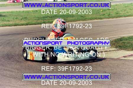 Photo: 39F1792-23 ActionSport Photography 20/09/2003 F6 Karting - Bayford Meadow _5_F6Cadets-F6HondaCadets #10