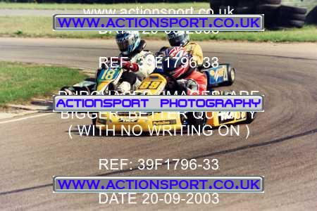 Photo: 39F1796-33 ActionSport Photography 20/09/2003 F6 Karting - Bayford Meadow _8_JuniorTKM4Stroke-JuniorBiland #18