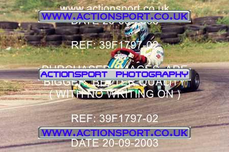 Photo: 39F1797-02 ActionSport Photography 20/09/2003 F6 Karting - Bayford Meadow _8_JuniorTKM4Stroke-JuniorBiland #18