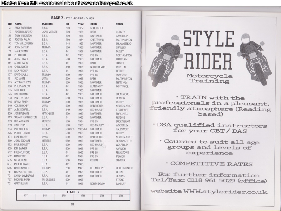 Event programme page